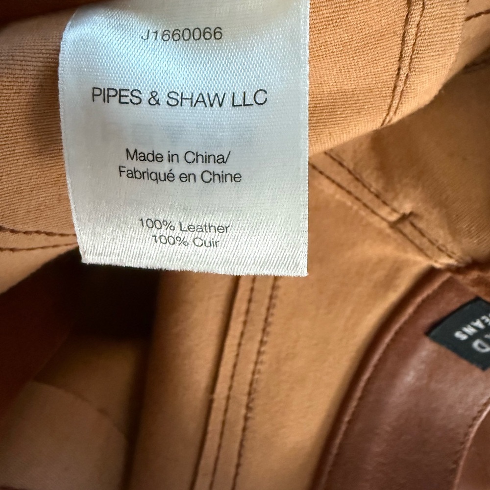 Veronica Beard Kate skinny genuine leather pants in cognac 24 - Picture 10 of 10